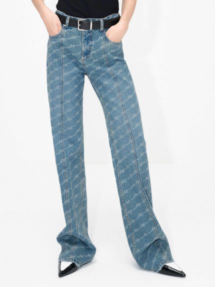 Seam Details Monogram Jeans